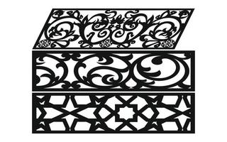 Decorative floral patterns, geometric template for cnc laser cutting vector