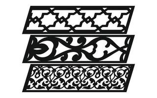 Decorative floral patterns, geometric template for cnc laser cutting vector