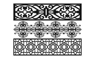 Decorative floral patterns, geometric template for cnc laser cutting vector