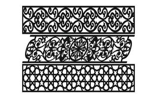 Decorative floral patterns, geometric template for cnc laser cutting vector