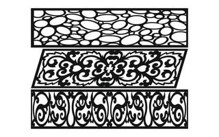 Decorative floral patterns, geometric template for cnc laser cutting vector