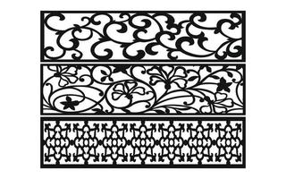 Decorative floral patterns, geometric template for cnc laser cutting vector