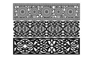 Decorative floral patterns, geometric template for cnc laser cutting vector