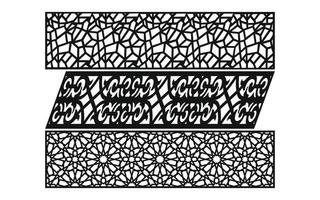 Decorative floral patterns, geometric template for cnc laser cutting vector