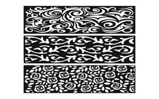 Decorative floral patterns, geometric template for cnc laser cutting vector