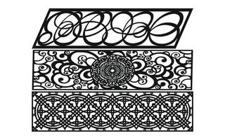 Decorative floral patterns, geometric template for cnc laser cutting vector