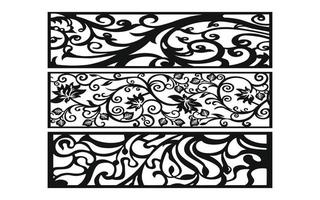 Decorative floral patterns, geometric template for cnc laser cutting vector