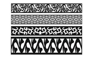 Decorative floral patterns, geometric template for cnc laser cutting vector