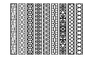 Decorative floral patterns, geometric template for cnc laser cutting vector