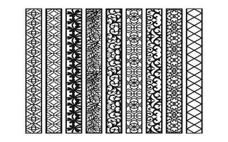 Decorative floral patterns, geometric template for cnc laser cutting vector