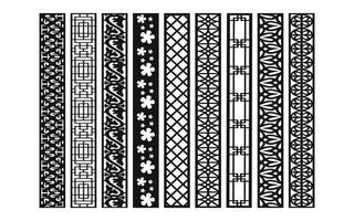 Decorative floral patterns, geometric template for cnc laser cutting vector