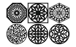 Decorative floral patterns, geometric template for cnc laser cutting vector