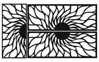 Decorative floral patterns, geometric template for cnc laser cutting vector