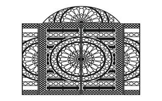 Decorative floral patterns, geometric template for cnc laser cutting vector