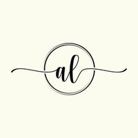 initial handwriting AL logo template Illustration. AL Letter beauty monogram Logo vector