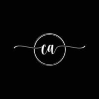 initial handwriting CA logo template Illustration. CA Letter beauty monogram Logo vector