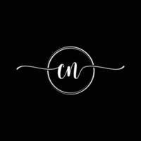 initial handwriting CN logo template Illustration. CN Letter beauty monogram Logo vector