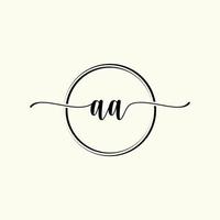 initial handwriting AA logo template Illustration. AA Letter beauty monogram Logo vector