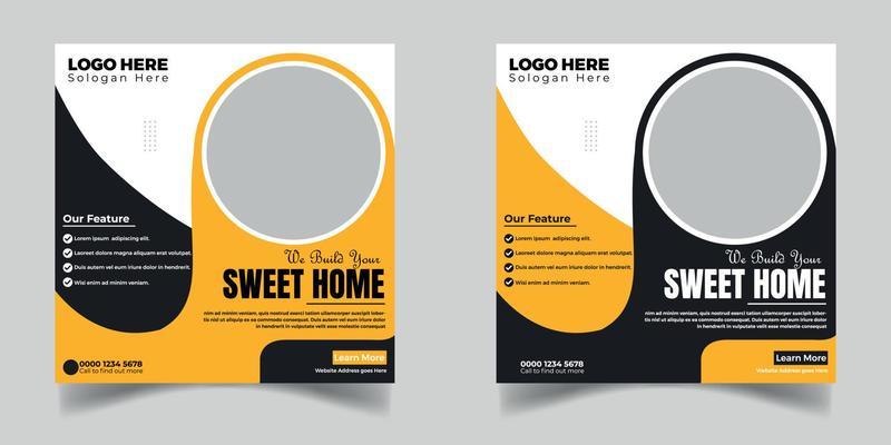 Digital business marketing banner for social media post template