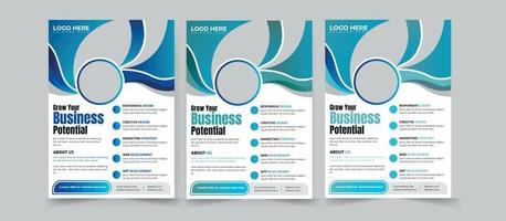 Business Flyer Corporate Flyer Template Geometric shape Flyer Circle Abstract Colorful concepts vector