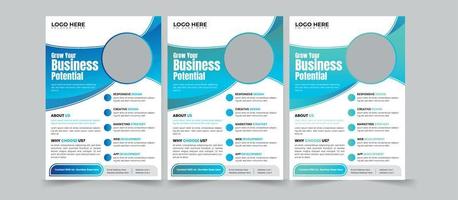 Business Flyer Corporate Flyer Template Geometric shape Flyer Circle Abstract Colorful concepts vector