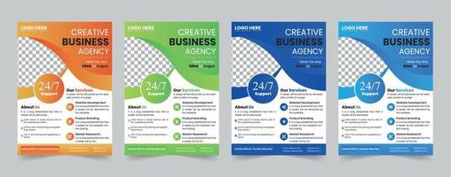 Brochure template layout design. Corporate business annual report, catalog, magazine, flyer mockup. Creative modern bright concept circle round shape vector