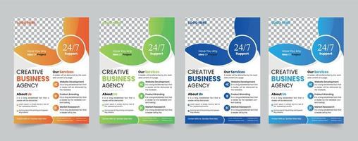 Brochure template layout design. Corporate business annual report, catalog, magazine, flyer mockup. Creative modern bright concept circle round shape vector