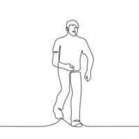 man running - one line drawing vector. concept run, rush vector