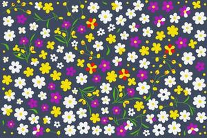 floral ornament pattern in colorful flat design for gift wrapping, vector stock