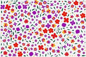 floral ornament pattern in colorful flat design for gift wrapping, vector stock