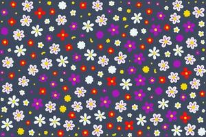 floral ornament pattern in colorful flat design for gift wrapping, vector stock