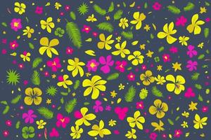 floral ornament pattern in colorful flat design for gift wrapping, vector stock