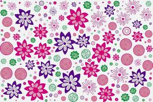 floral ornament pattern in colorful flat design for gift wrapping, vector stock