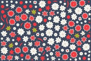 floral ornament pattern in colorful flat design for gift wrapping, vector stock