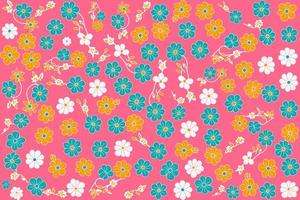 floral ornament pattern in colorful flat design for gift wrapping, vector stock