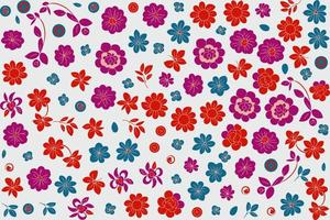 floral ornament pattern in colorful flat design for gift wrapping, vector stock