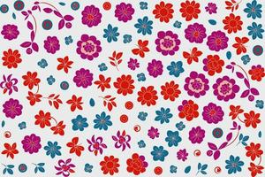 floral ornament pattern in colorful flat design for gift wrapping, vector stock