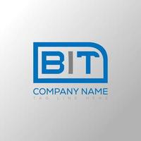BIT letter logo creative design. BIT unique design. vector