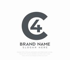 letter C4 typography logo vector