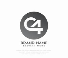 letter C4 typography logo vector