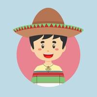 avatar de un mexicano personaje vector