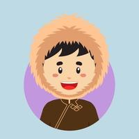 avatar de un mongol personaje vector