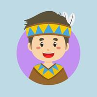 Avatar of a Native American Character vector