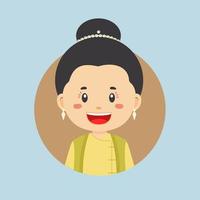 avatar de un myanmar personaje vector