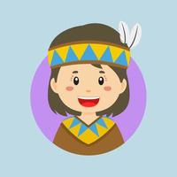 avatar de un nativo americano personaje vector