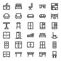 Outline icons for Furniture. vector