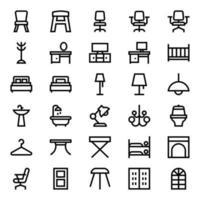 Outline icons for Furniture. vector