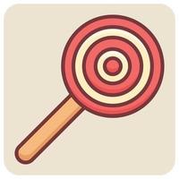 Filled color outline icon for lollipop. vector