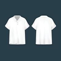 plantilla de polo blanco para hombre vector