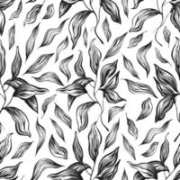 Monochrome leaves seamless pattern photo